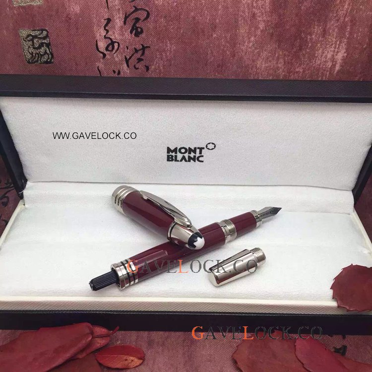 J F K Mont Blanc Replica Pens For Sale Red Barrel Fountain Pen